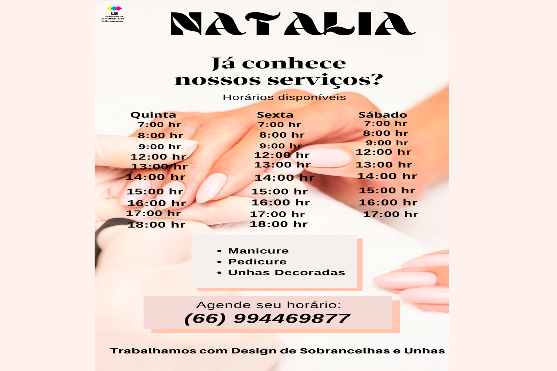 NATALIA BORDIGNON. Manicire e Pedicure