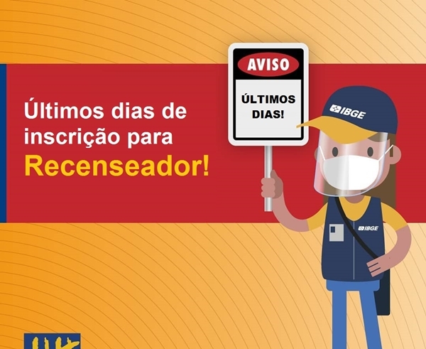 Inscrições para recenseador do IBGE vão até sexta-feira. 6 vagas para Porto dos Gaúchos