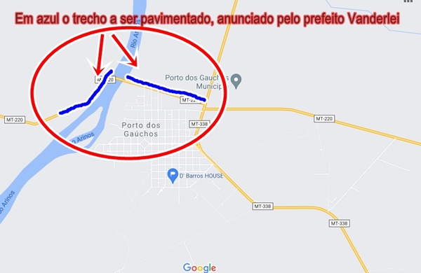 Prefeito de Porto dos Gaúchos recebe “ok” para asfaltamento do trecho da MT-220 partindo da MT-338 até a ponte do rio Arinos